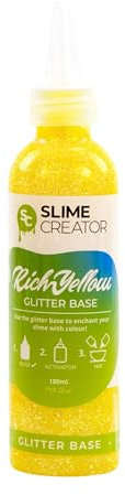 Slime Creator - Glitter Base - Rich Yellow | 180ml Easy-Pour Bottle | Safe & Tested for Slime Making