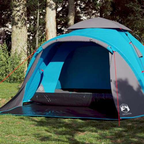 Outdoor Freizeit Camping Zelt Kuppel 3 Personen Blau Schnellverschluss Camping & Wandern