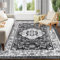 Enyhom Großer Teppich 120 x 180 cm, Superweich Kurzflorteppich Waschbarer Teppich Wohnzimmer Vintage Bohemian rutschfest Teppiche Schlafzimmer Flauschig für Korridor Spielzimmer, Dunkelgrau