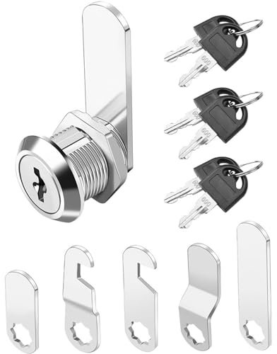 Serrure de boîte aux lettres, livrée avec 6 clés et 6 plaques de serrure différentes, diamètre : 16 mm, serrure à levier pour boîtes aux lettres, pour portes d'armoire, Cupboard, portes d'armoire,