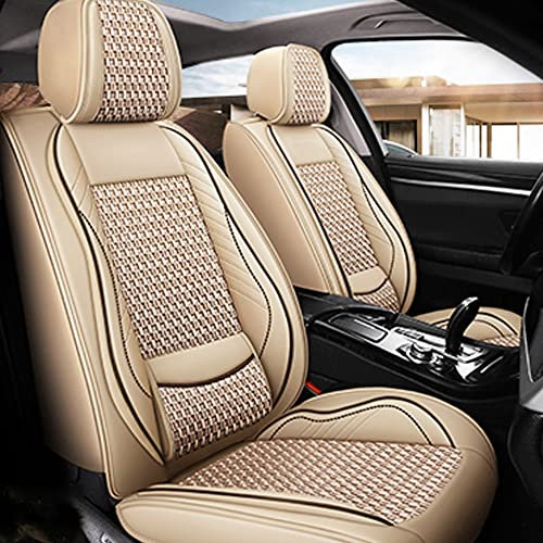 maiqiken Autositzbezug für Audi SQ5, A3, A4, V8,A6, A6 allroad Komplettset 5-Sitze, Standard - Beige
