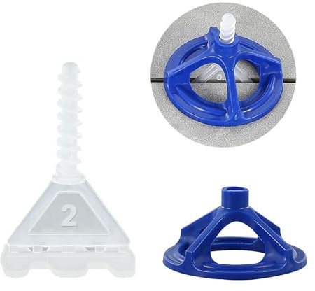 Haslbeck Fliesen-Nivelliersystem, 50 Wiederverwendbare Muttern und 100 Sockel, Fliesenabstandshalter-Nivelliersystem für Selbstklebende Bodenfliesen