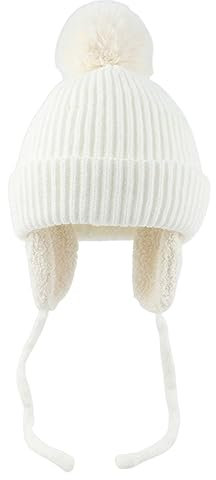 Schlupfmütze Baby Kinder - Unisex Weiche Strickmütze Mütze und Schal Baby Winter Hut Schal Set Fleece Wolle Hemm Kappen Kleinkind Wintermütze bequem für 0–6 Monate