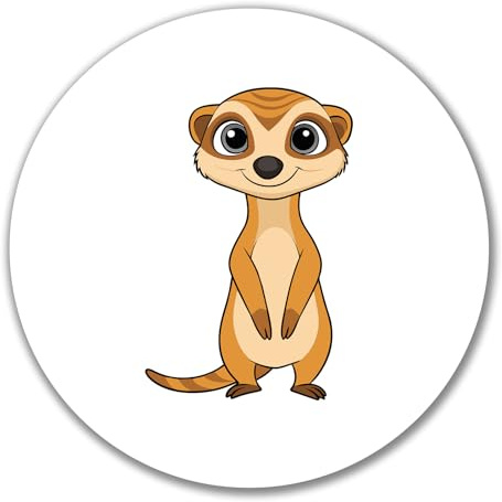 Huuraa Aufkleber Erdmännchen Comic Geschenk | Dekoaufkleber 10cm rund Sticker Geschenkidee Dekoausticker
