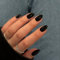 KQueenest Lot de 24 faux ongles courts en acrylique à coller, noirs, ronds, couleur unie, en gel d'amande, brillants, pour femmes, adaptés à un usage quotidien