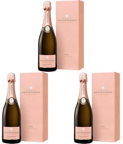 Louis Roederer Champagne Brut Rosé Champagner in Geschenkpackung (1 x 0.75 l) (Packung mit 3)