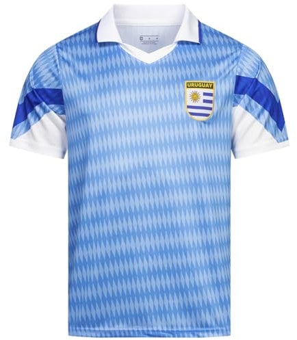 JELEX Retro History Herren Trikot | mit eingesticktem Logo & Kurzarm | Nostalgie-Design für Fußballfans | ideal für Sammler (DE/NL/SE/PL, Alphanumerisch, L, Regular, Regular, Uruguay)