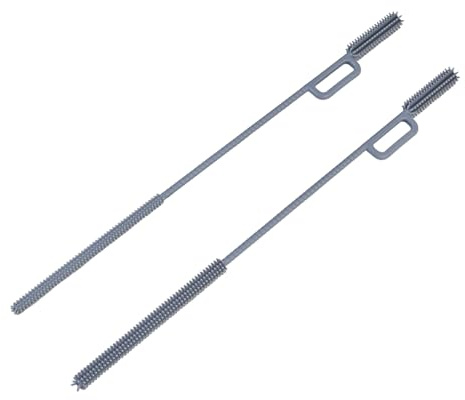Lot de 2 brosses en silicone extra longues et flexibles, 6 mm + 9 mm, poignée antidérapante, réutilisable, pour nettoyer les bouteilles de voyage, les pailles à smoothie, bleu