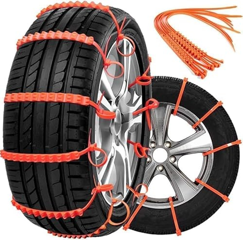 Schneeketten, rutschfeste Reifenketten, Radketten für Schnee, Nylon, Eisbrechung, mehrschichtige Zähne, Winter-Schneereifenketten, Reifensocken für Schnee, 145 mm - 295 mm, 10 Stück