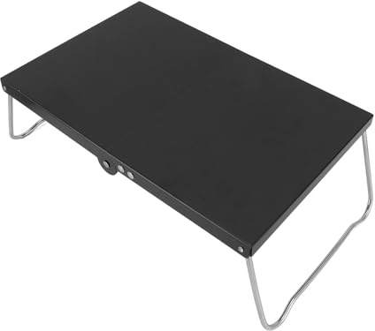 OVAQUIXI Klappbarer Campingtisch, Tragbarer Mini-Strandtisch aus Edelstahl Zum Kochen Im Freien, Grillen, Wandern, Angeln, Einfache Aufbewahrung
