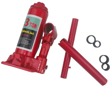 MasYosh Cric Hydraulique pour Voiture, capacité de Charge de 3 Tonnes, Utilisation Verticale, Plage de Hauteur de 6,3 à 12,8 Pouces, Base Antidérapante pour la Réparation de Véhicules,