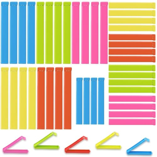 Pinzas Cierre Bolsas Alimentarias Reutilizables Clips Cocina Plástico De Colores – Juego 40 Piezas (7 cm + 11 cm)