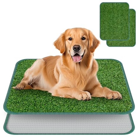 2 Stück Kunstrasen Hundeklo, 58x46cm Hund etoilette Ersatzrasen Wiederverwendbar Training Pee Pads, Welpentoilette Trainingsunterlagen für Drinnen Draußen