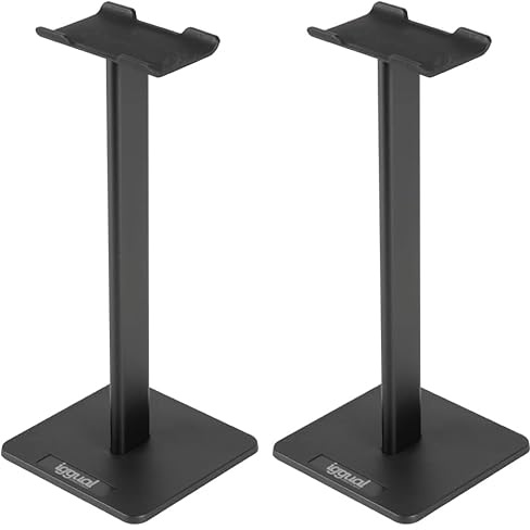 iggual – Soporte Auriculares, Reposa Cascos Gaming con Base Pesada y ABS, para Escritorio y Todos los Tamaños de Auriculares, Color Negro (Paquete de 2)