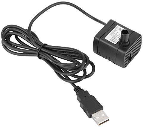 BOROCO USB Water Pump Brushless DC Miniature 5V 150L/H Adjustable Submersible Water Pump for Aquarium Hydroponics Fountains Black ABS Plastic 3.7x3.5x4.5cm