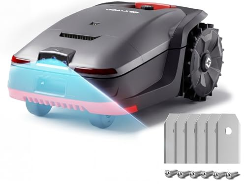 Goalker H1 Robot Lawn Mower, Dual LiDAR & AI Vision, RTK Positioning, Up to 2000 m², Intelligent Obstacle Avoidance by AI, 45% Slope, GPS, Replacement Blades x6