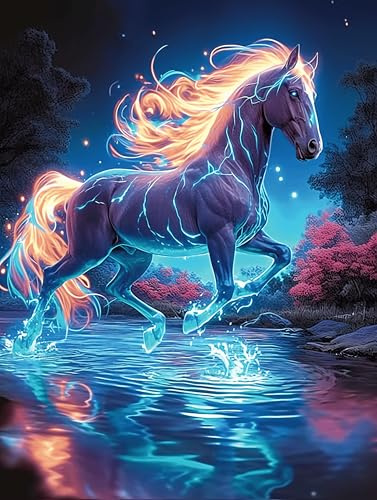 Unicorn Horse in Water 1000 Piece Complete Jigsaw Puzzle Set Wildlife Pet Teens Beginners Mind Relaxation Puzzle Fans Group Play Anniversary Fathers Gift Thick Cardboard 1000 PCS