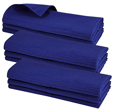 Gariella 9X Geschirrtuch aus 100% Baumwolle Waffel-Piqué in blau