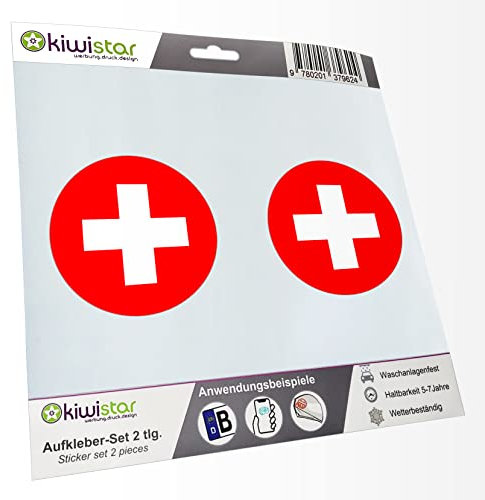 KIWISTAR - 2X Kennzeichenaufkleber - Schweiz - Kennzeichen Aufkleber Sticker Nummernschild Land Country Nation