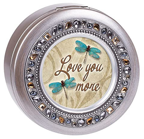 Love You More Schmetterling Edelsteinbesetztes Zinn farbigen Rund Musik Box spielt What A Wonderful World