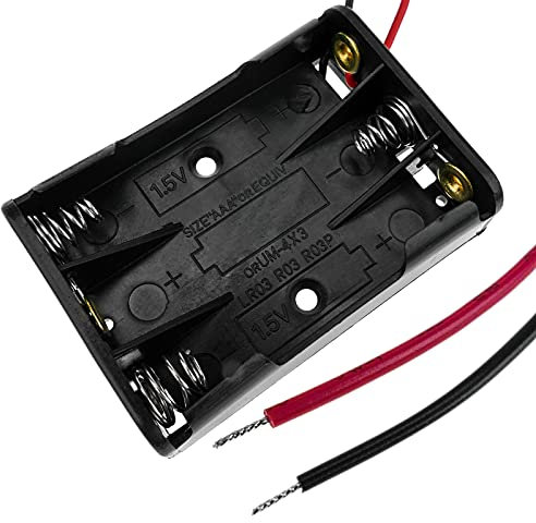 BeMatik - Battery Compartment. Porte-Pile Plat pour 3 Piles AAA LR03 1.5V