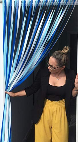 Slat type Door Curtain/Fly Blind - SEABREEZE- 80cm wide x 200cm drop