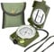 Militär Lensatic Sichtkompass Survival mit Tragetasche, Kompass zum Wandern, wasserdicht und rüttelfest, Armeegrün