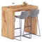MOBILI FIVER, Mesa Alta Evolution 120x60, Madera Rustica con Dos Patas y Cargador inalámbrico, Mesa Auxiliar de Cocina para 4 Personas, Made In Italy