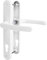 JCP Paire de poignées de porte PRO uPVC à ressort 92 PZ 92 mm, plaque arrière 242 mm x 34 mm (centres de vis 210 mm, blanc)