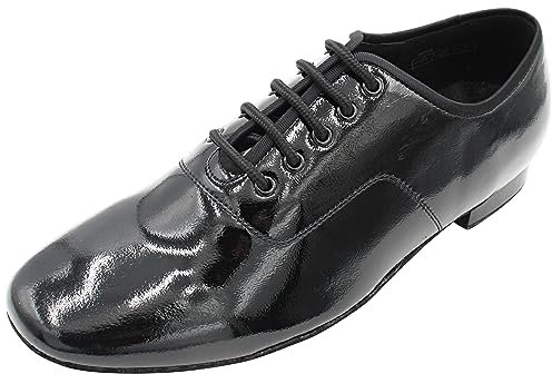 Very Fine Herren Lyon Ballroom Social Walzer Latein Tango Salsa Tanzschuh, Hochglanz Mitternachtsschwarz, 45 EU