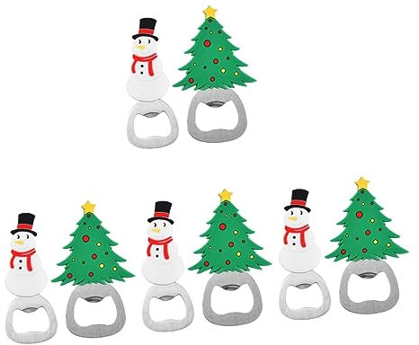 UPKOCH 8 Pcs Apribottiglie Apribottiglie Di Natale Può Aprire Il Coperchio Apribottiglie Portatile Apribottiglie In Silicone Apriscatole In Acciaio Inossidabile Apribottiglie In Acciaio
