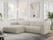 MKS MEBLE Ecksofa, Sofa L-Form, Wohnlandschaft L-Form, Modern Design Couch, Sofagarnitur, Couchgarnitur, Polsterecke - Pasadena -Beige Velvet - Links Seite