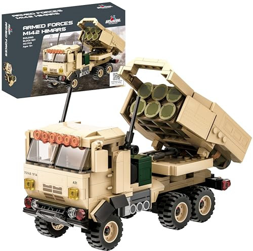 Apostrophe Games M142 HIMARS Baustein-Set - 443 Stück - Streitkräfte, Militärgebäude Spielzeug-Set - Spielzeug für Kinder von 10 bis Erwachsene - Artillerie-Raketensystem mit hoher Mobilität