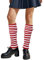 Vxcbad 1 Paar Stulpen Weiß Kniestrümpfe Rot Weiß Stulpen für Damen Beinstulpen Damen Gestrickte Ckenbündchen (Rot-Weiß Gestreift)