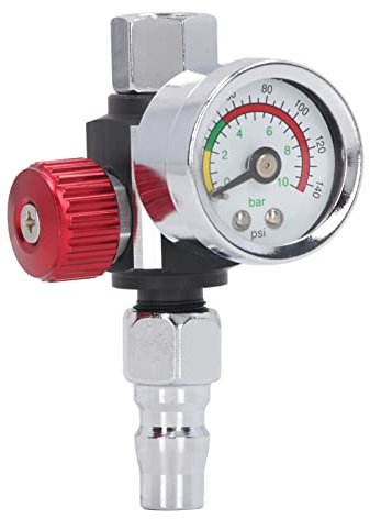Air Compressor Regulator With Gauge, G1/4in Paint Sprayer Air Pressure Regulator Air Compressor Pressure Regulator Air Adjusting Regulator 0 to 10BAR Quick Accurate Regulating