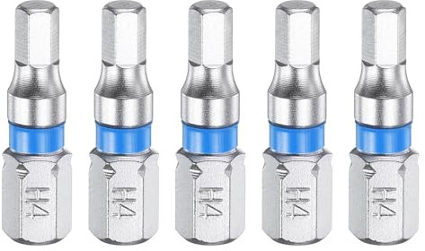 sourcing map 5pcs Hex Screwdriver Bit H4 1/4 Hex Shank 25mm/1 Length Magnetic Hexagonal Head Bits S2 Steel Electric Screw Driver Bit