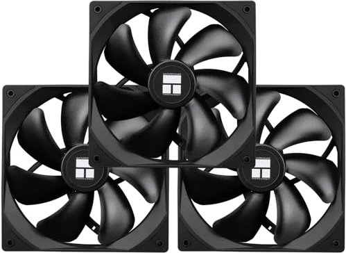 TR-TL-C14C X3 CPU Fan, S-FDB Bearing Case Fan with 4-PWM Control, Low Noise PC Fan, 140mm Computer Chassis Fan, CPU Cooler Fan|Black(3-Pack)