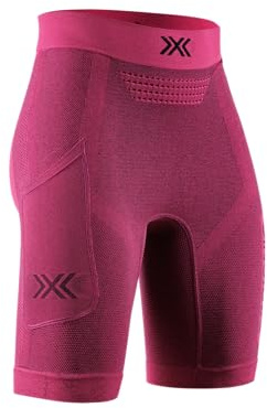 X-Bionic Damen Xceed Run Kurze Tights – Hochleistungs-Lauftights mit HygroDiffuser & VectorSphere Technologie – Thermoregulation & Feuchtigkeitsableitung für höchsten Komfort - Neo-Rosa, XS