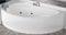 Baignoire jacuzzi d'angle Angle courbe asymétrique Novellini Vogue Hydro désinfection 150x85 165x85 H55 cm colonne Robinetterie gauche Panneau avant Whirlpool Télécommande Appui-tête châssis blanc