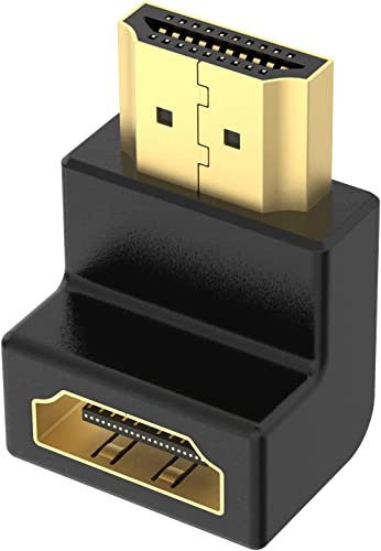 PENCILUPNOSE© 90/270 DEGREE RIGHT ANGLE HDMI CABLE ADAPTER With Gold Plated Connectors (90 degrees)