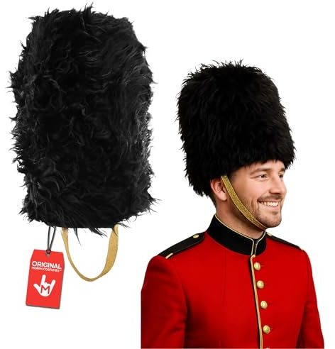 Nicky Bigs Novelties Bearskin Hat, Marching Band Hat, British Guard Costume Hats, Crazy Hats, Halloween Costume Accessory