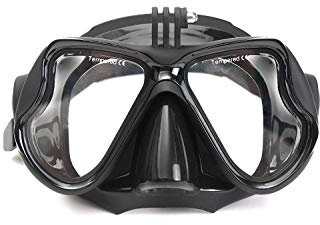 IBROZ Masque Plongée Noir avec Fixation pour caméra GoPro