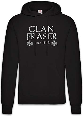 Urban Backwoods Clan Fraser Hoodie Kapuzenpullover Sweatshirt Schwarz Größe L
