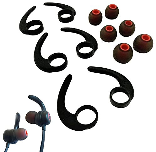 3 Pairs (LMS) Silicone Earbuds Tips Replacement Eartips 3 Pairs (LMS) Sports Earbuds Wingtips Rubber Ear Fins Stabilizer Earhook Compatible for Beats Flex Beats X Sony Jvc More in Ear Earpone