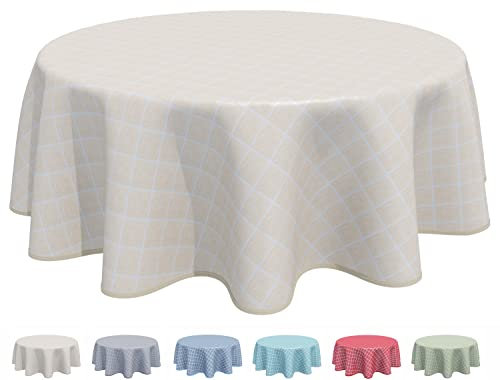 Home Direct Wachstuch Tischdecke Abwaschbar Rund 160cm Beige