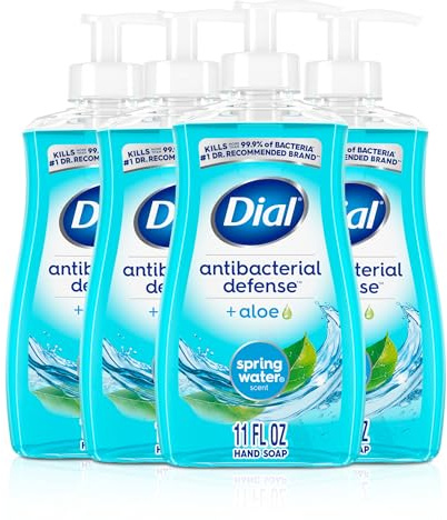 Dial Antibacterial Liquid Hand Soap, Spring Water, 11 fl oz (Pack of 4)