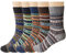 Justay Pucott 5 Paar Winter Wolle Damen Socken Wollsocken Thermosocken f¨¹r Frauen Bunte Gemusterte Stricksocken