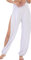 Hoerev Damen weichen Schlitz Bein Hose Harem Dance Yoga Pilates Hose,Weiß,L