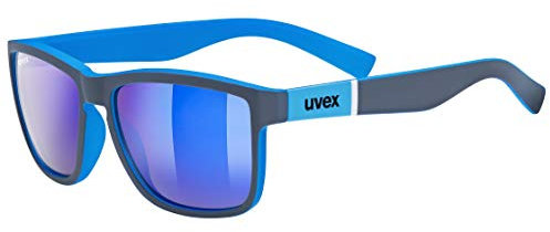 uvex LGL 39 - Sonnenbrille für Damen und Herren - starker Schutz vor Sonnenstrahlung - inkl Schriftzug auf den Bügeln - grey matt blue/mirror blue - one size