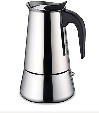 Gravidus Espressokocher Induktion 2 Tassen - Mokkakanne Camping Kaffeekocher - Fassungsvermögen von 100 ml - für alle Herdarten geeignet aus Edelstahl & Kunststoff